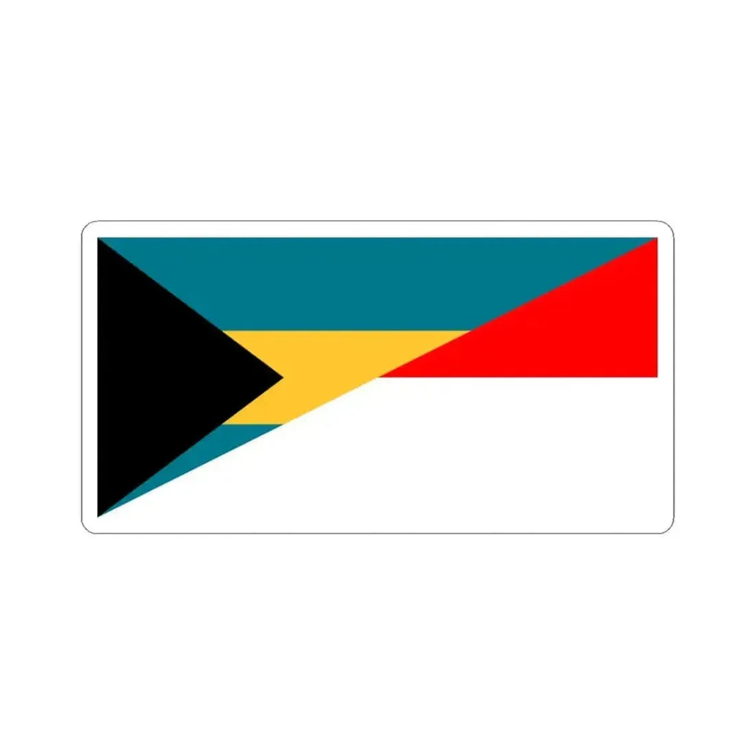 Flag of the Bahamas and Indonesia (Bahamas) STICKER Vinyl Kiss-Cut Decal 3 Inch White - The Sticker Space