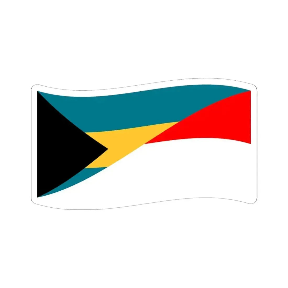 Flag of the Bahamas and Indonesia with waves (Bahamas) STICKER Vinyl Kiss-Cut Decal 6 Inch White - The Sticker Space