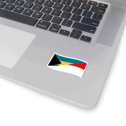 Flag of the Bahamas and Indonesia with waves (Bahamas) STICKER Vinyl Kiss-Cut Decal - The Sticker Space