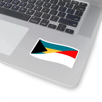 Flag of the Bahamas and Indonesia with waves (Bahamas) STICKER Vinyl Kiss-Cut Decal - The Sticker Space