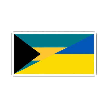 Flag of the Bahamas and Ukraine (Bahamas) STICKER Vinyl Kiss-Cut Decal 6 Inch White - The Sticker Space