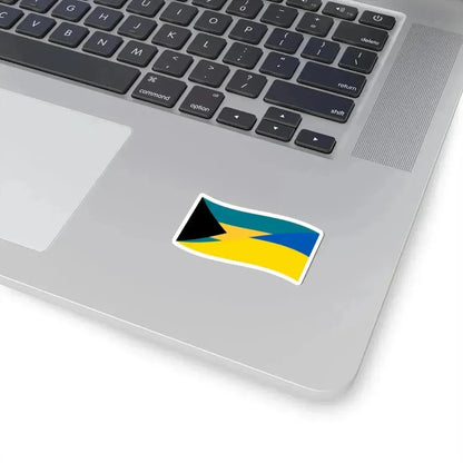 Flag of the Bahamas and Ukraine with waves (Bahamas) STICKER Vinyl Kiss-Cut Decal - The Sticker Space