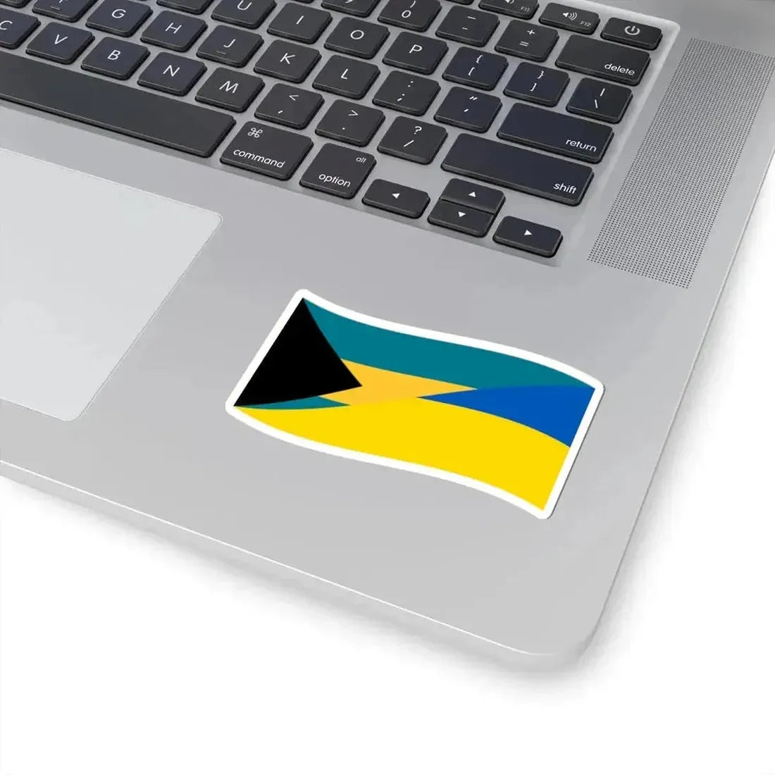 Flag of the Bahamas and Ukraine with waves (Bahamas) STICKER Vinyl Kiss-Cut Decal - The Sticker Space