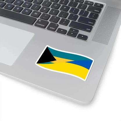 Flag of the Bahamas and Ukraine with waves (Bahamas) STICKER Vinyl Kiss-Cut Decal - The Sticker Space