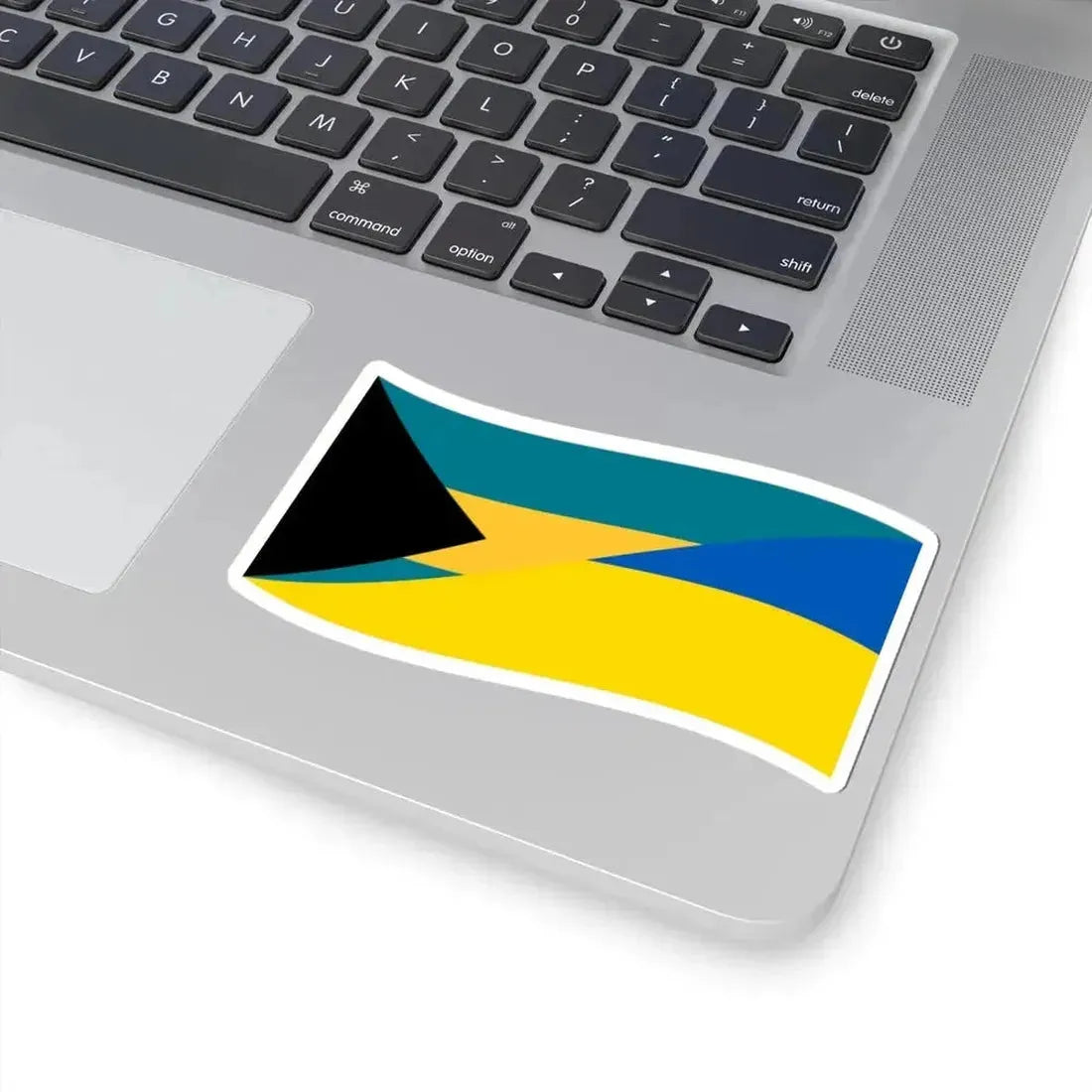 Flag of the Bahamas and Ukraine with waves (Bahamas) STICKER Vinyl Kiss-Cut Decal - The Sticker Space