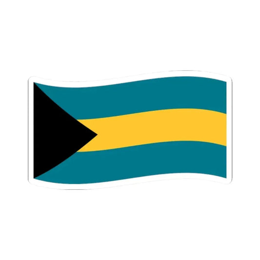 Flag of the Bahamas with waves (Bahamas) STICKER Vinyl Kiss-Cut Decal 2 Inch White - The Sticker Space