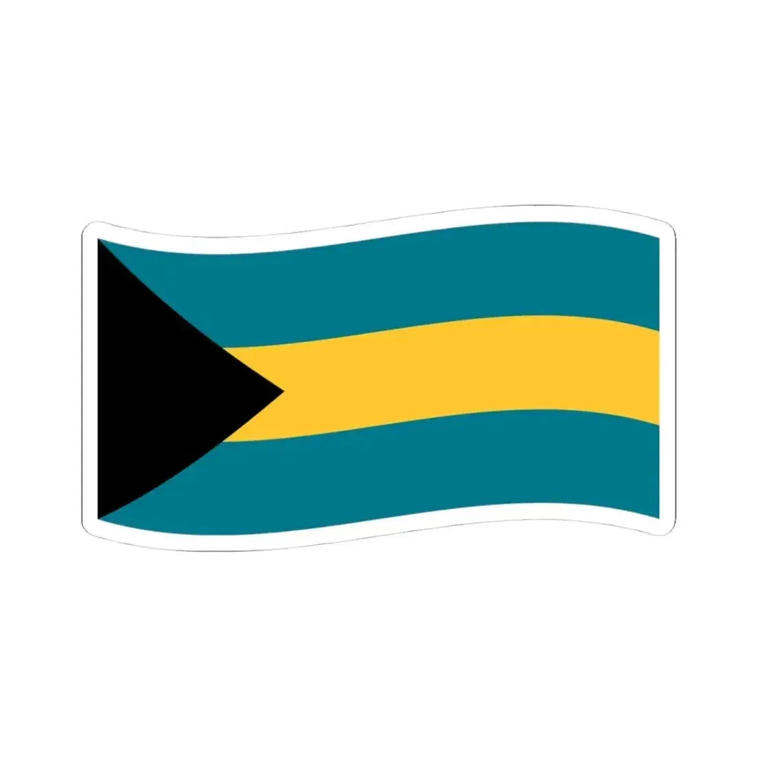 Flag of the Bahamas with waves (Bahamas) STICKER Vinyl Kiss-Cut Decal 4 Inch White - The Sticker Space