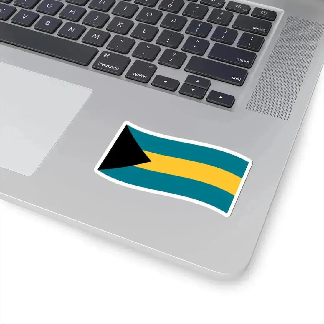 Flag of the Bahamas with waves (Bahamas) STICKER Vinyl Kiss-Cut Decal - The Sticker Space
