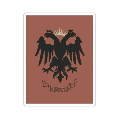 Flag of the Bajrak of Kashnjeti 1878 (Albania) STICKER Vinyl Kiss-Cut Decal 3 Inch White - The Sticker Space