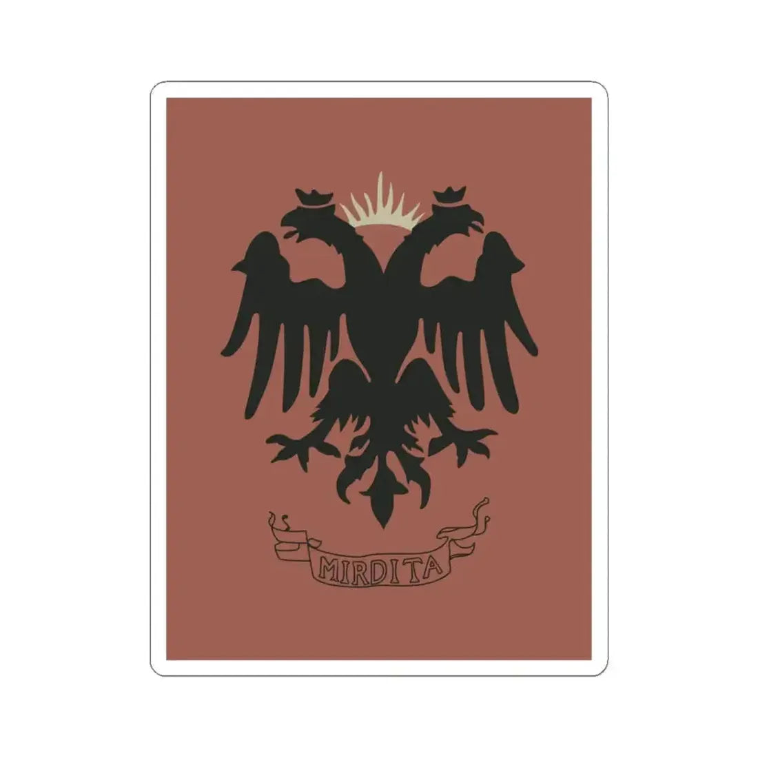Flag of the Bajrak of Kashnjeti 1878 (Albania) STICKER Vinyl Kiss-Cut Decal 4 Inch White - The Sticker Space