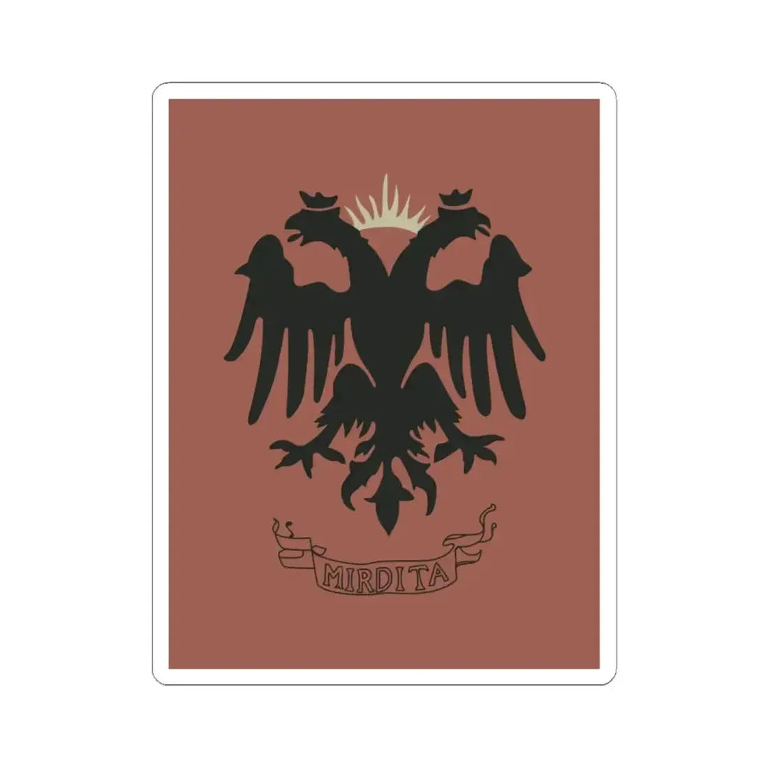 Flag of the Bajrak of Kashnjeti 1878 (Albania) STICKER Vinyl Kiss-Cut Decal 6 Inch White - The Sticker Space