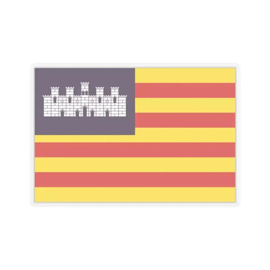 Flag of the Balearic Islands Spain - STICKER Vinyl Kiss-Cut Decal 2 Inch Transparent - The Sticker Space