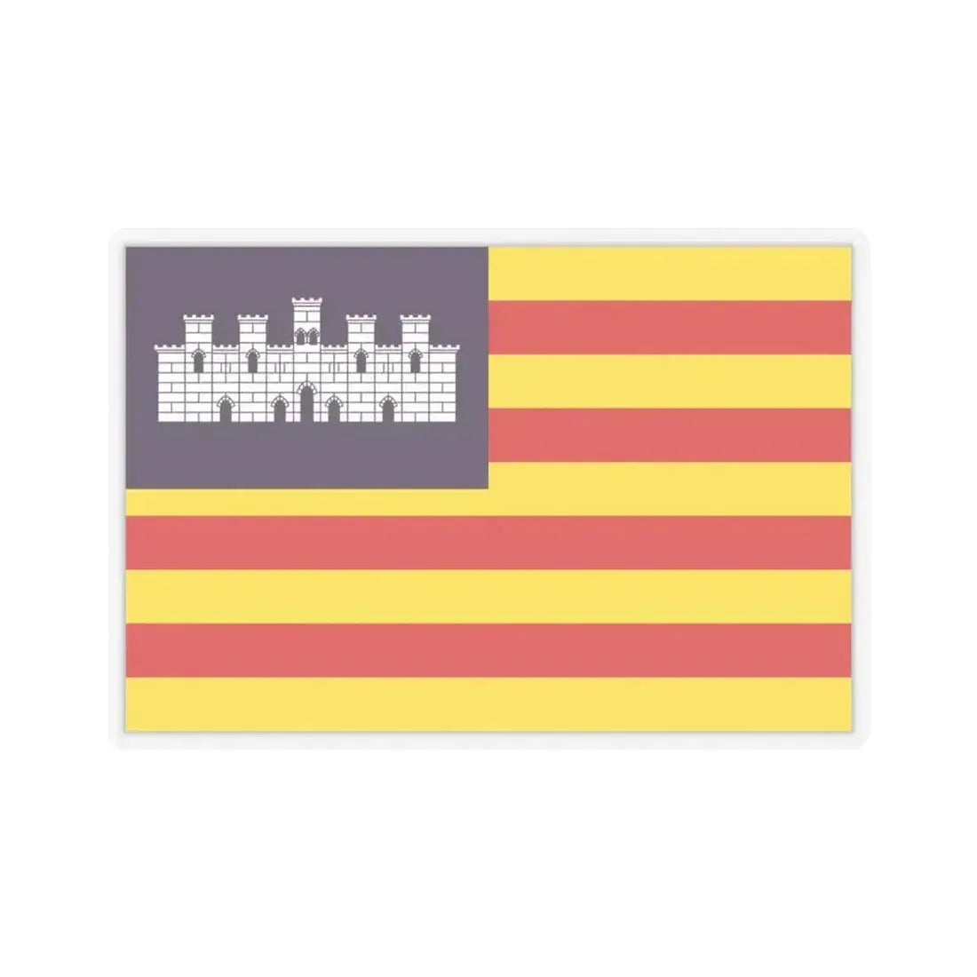 Flag of the Balearic Islands Spain - STICKER Vinyl Kiss-Cut Decal 3 Inch Transparent - The Sticker Space