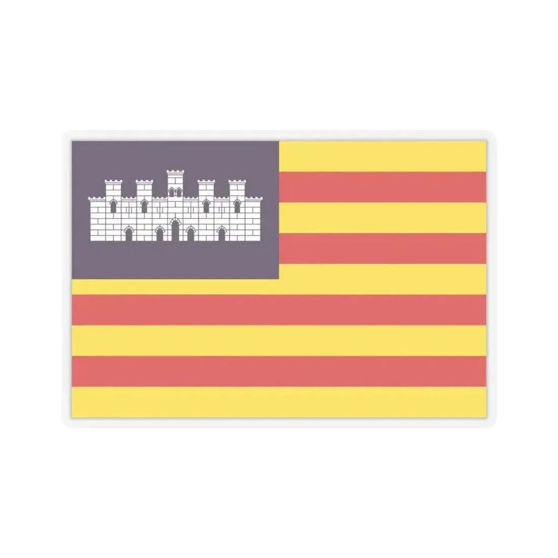Flag of the Balearic Islands Spain - STICKER Vinyl Kiss-Cut Decal 4 Inch Transparent - The Sticker Space