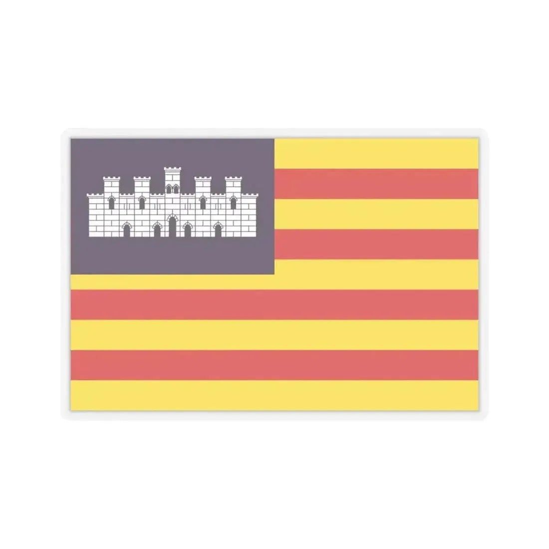 Flag of the Balearic Islands Spain - STICKER Vinyl Kiss-Cut Decal 6 Inch Transparent - The Sticker Space