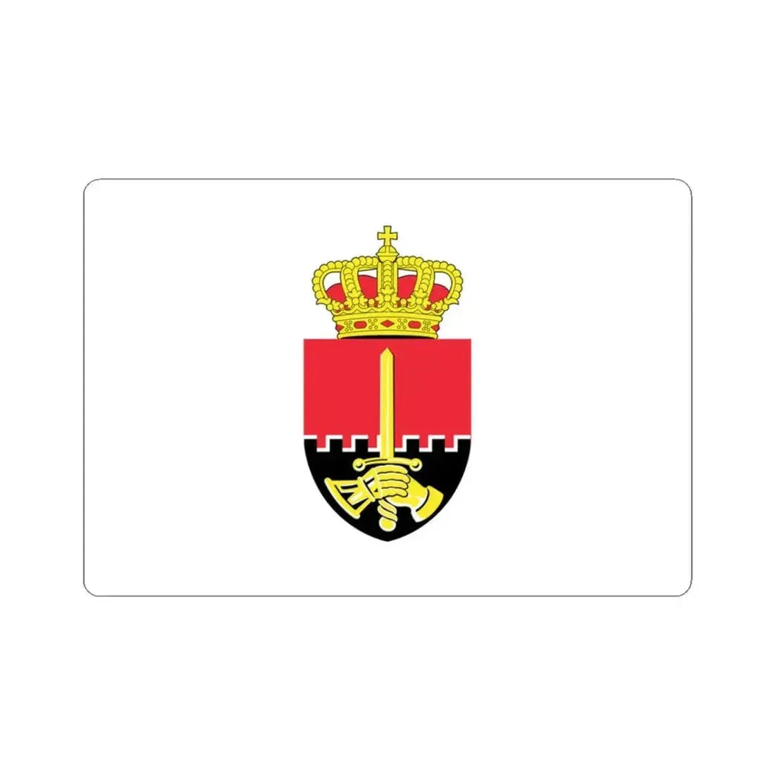 Flag of the Belgian Land Component (Belgium) STICKER Vinyl Kiss-Cut Decal 3 Inch White - The Sticker Space