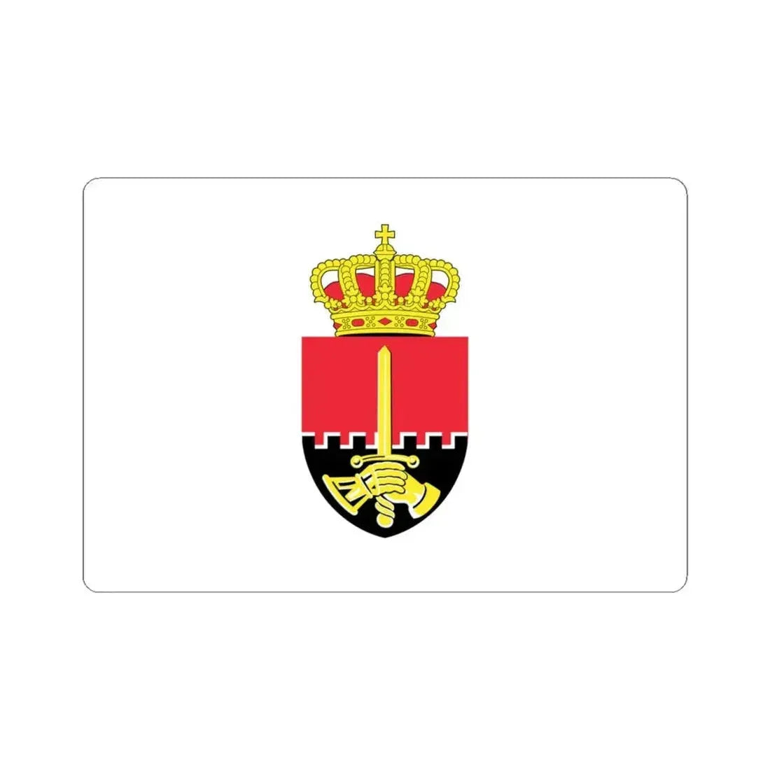 Flag of the Belgian Land Component (Belgium) STICKER Vinyl Kiss-Cut Decal 4 Inch White - The Sticker Space