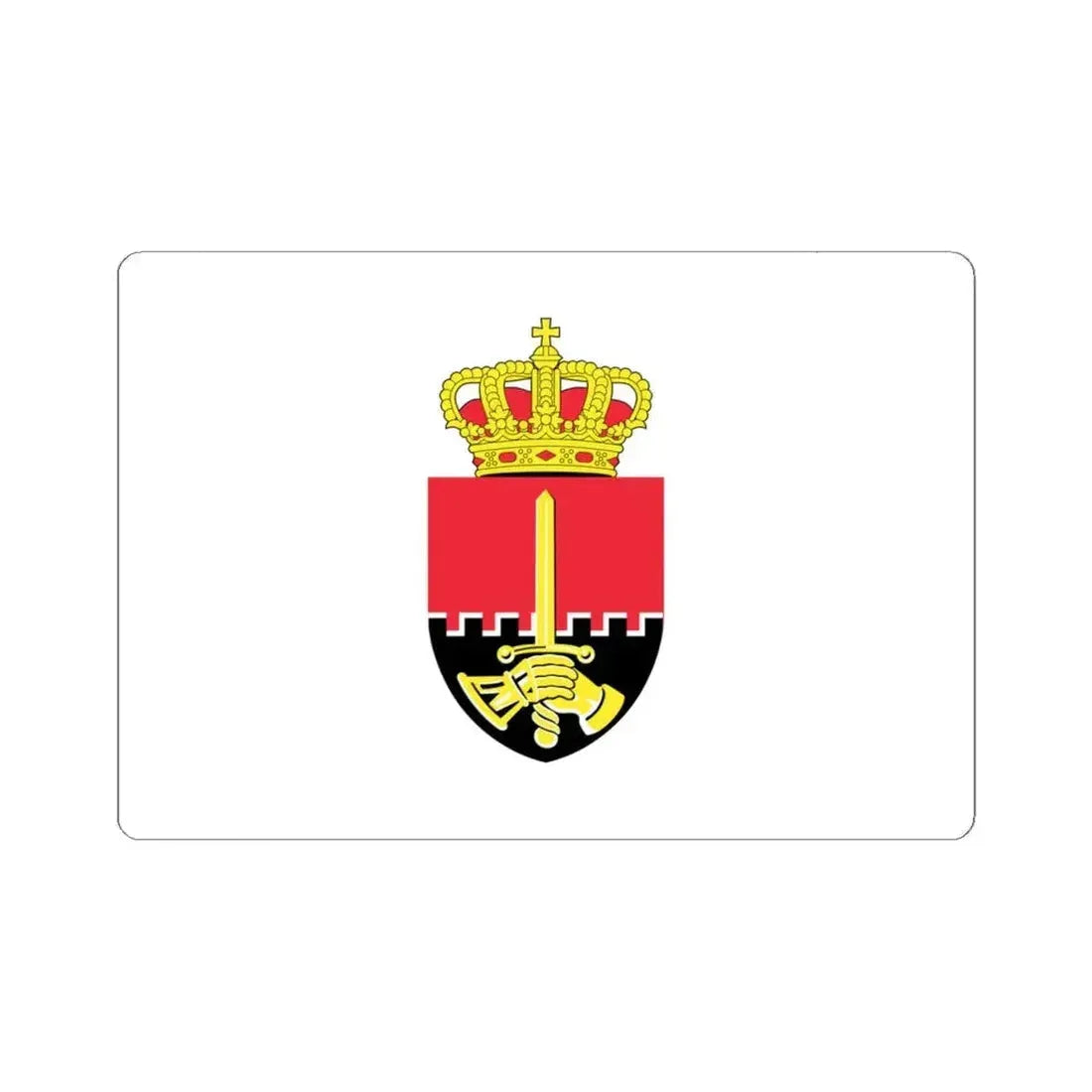 Flag of the Belgian Land Component (Belgium) STICKER Vinyl Kiss-Cut Decal 6 Inch White - The Sticker Space