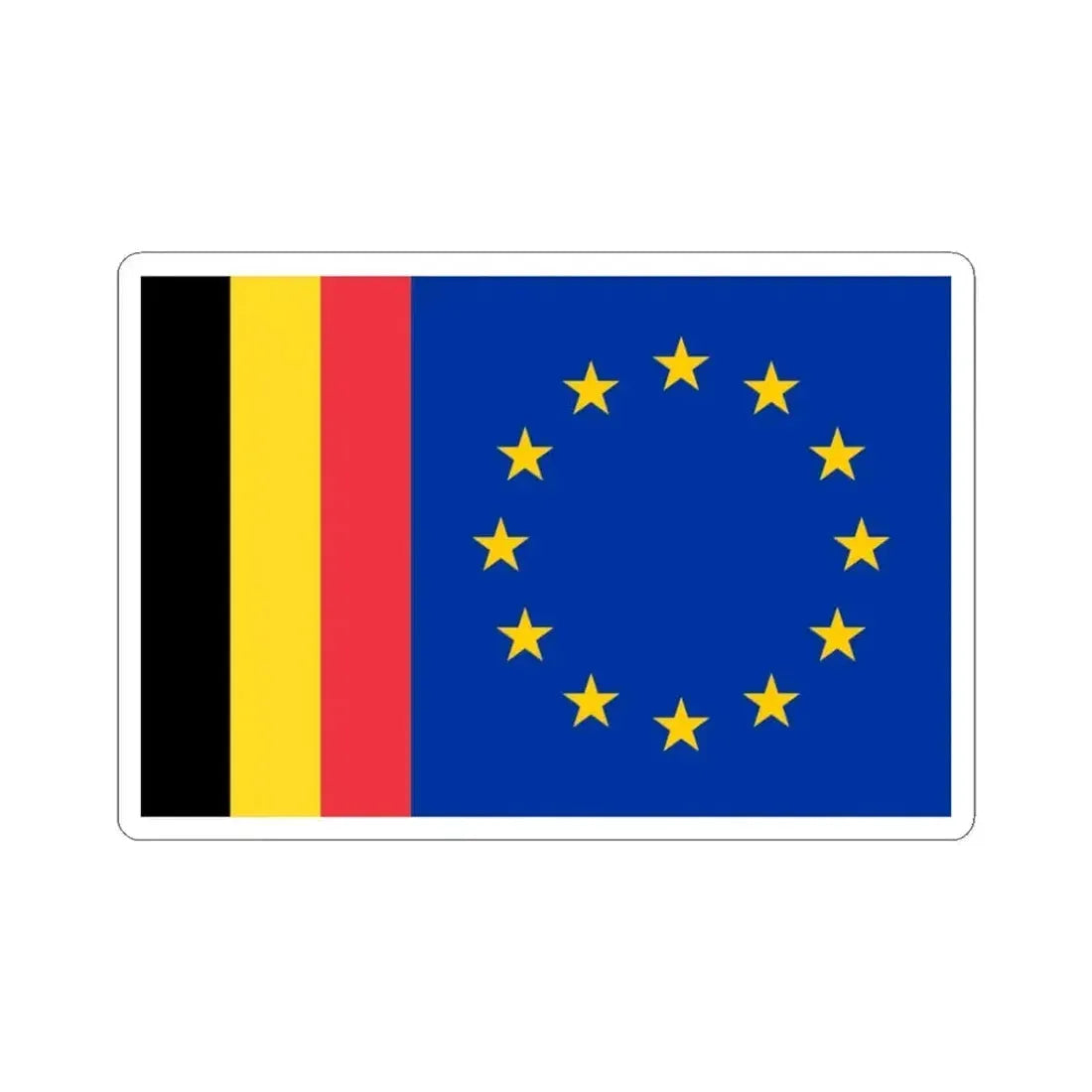 Flag of the Belgo-European Studies Center for Flags (Belgium) STICKER Vinyl Kiss-Cut Decal 3 Inch White - The Sticker Space