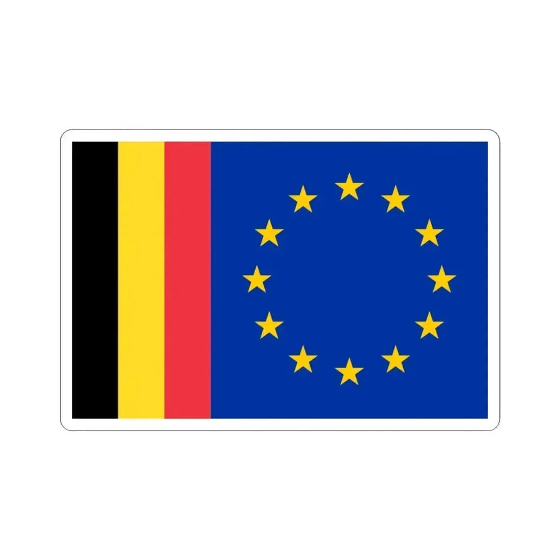 Flag of the Belgo-European Studies Center for Flags (Belgium) STICKER Vinyl Kiss-Cut Decal 4 Inch White - The Sticker Space
