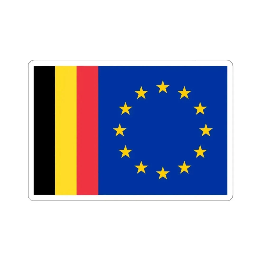 Flag of the Belgo-European Studies Center for Flags (Belgium) STICKER Vinyl Kiss-Cut Decal 6 Inch White - The Sticker Space