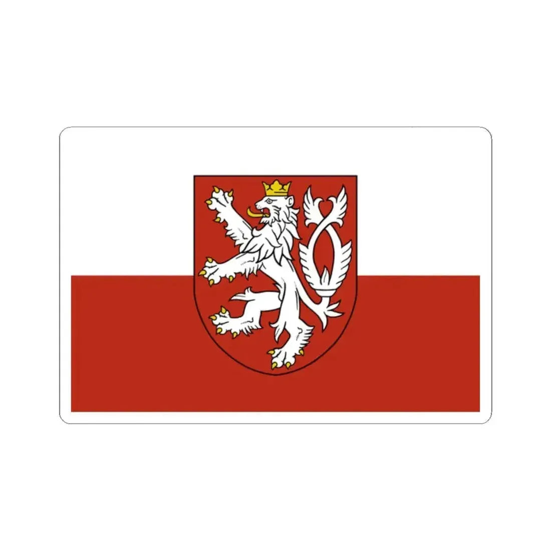 Flag of the Bohemian Coat of Arms (Czech Republic) STICKER Vinyl Kiss-Cut Decal 2 Inch White - The Sticker Space