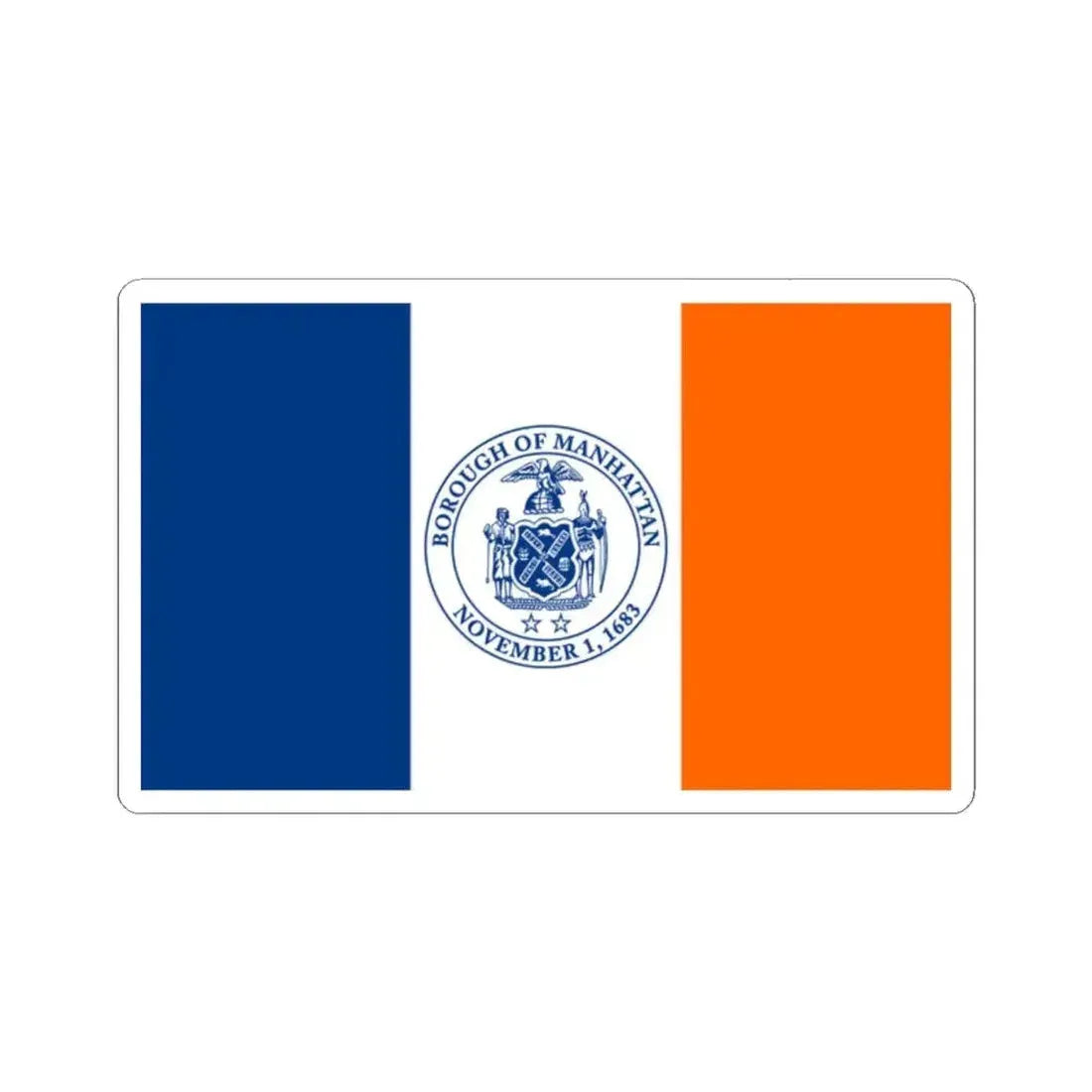 Flag of the Borough of Manhattan (United States) STICKER Vinyl Kiss-Cut Decal 2 Inch White - The Sticker Space