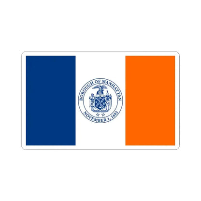 Flag of the Borough of Manhattan (United States) STICKER Vinyl Kiss-Cut Decal 2 Inch White - The Sticker Space