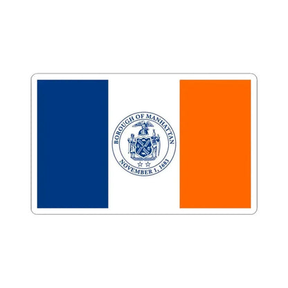 Flag of the Borough of Manhattan (United States) STICKER Vinyl Kiss-Cut Decal 3 Inch White - The Sticker Space