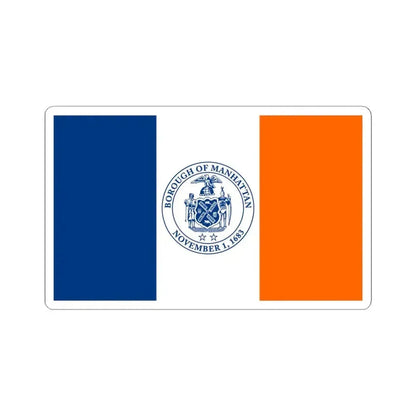 Flag of the Borough of Manhattan (United States) STICKER Vinyl Kiss-Cut Decal 6 Inch White - The Sticker Space