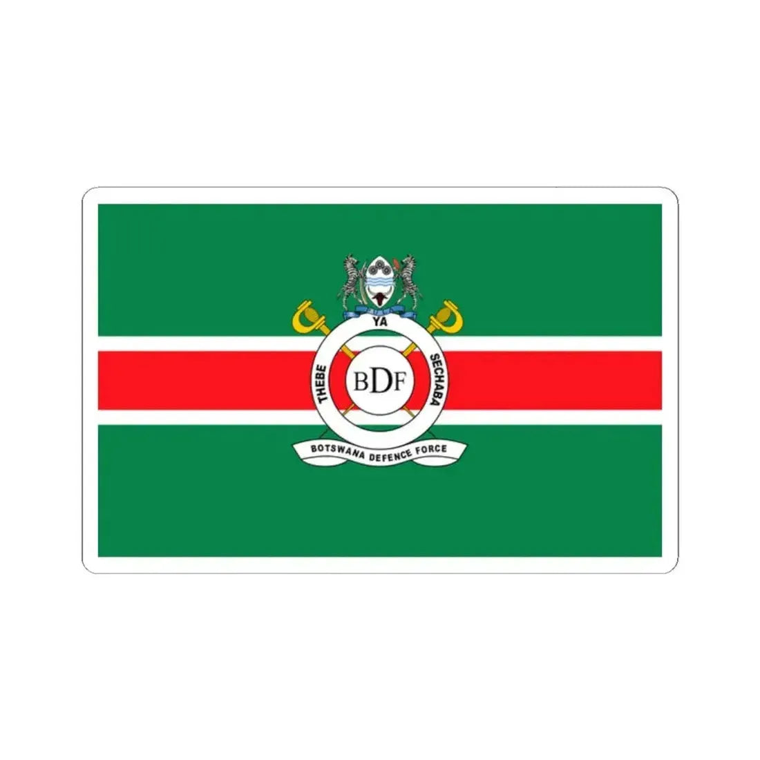 Flag of the Botswana Defence Force (Botswana) STICKER Vinyl Kiss-Cut Decal 2 Inch White - The Sticker Space