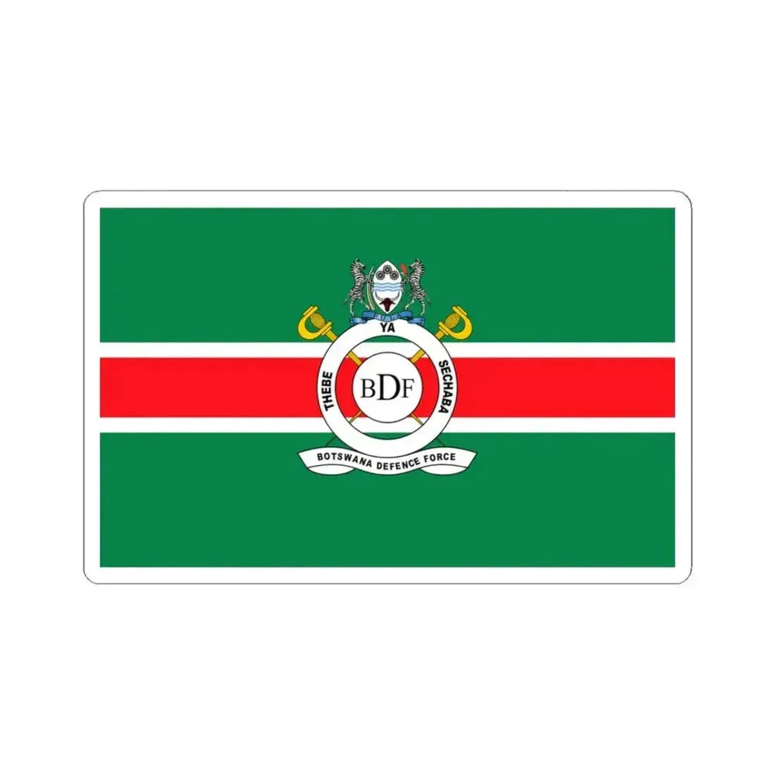 Flag of the Botswana Defence Force (Botswana) STICKER Vinyl Kiss-Cut Decal 3 Inch White - The Sticker Space
