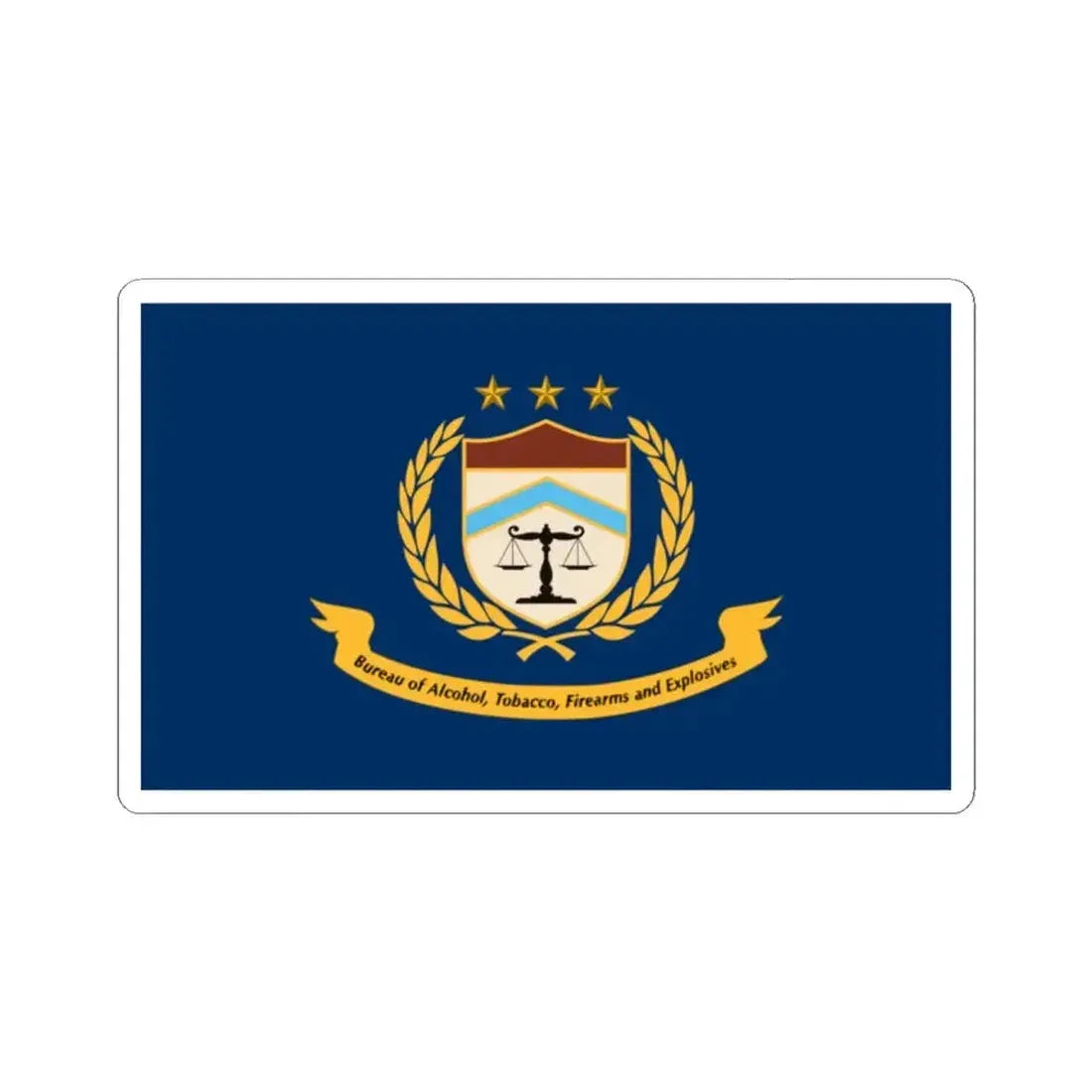 Flag of the Bureau of Alcohol Tobacco Firearms and Explosives (United States) STICKER Vinyl Kiss-Cut Decal 2 Inch White - The Sticker Space