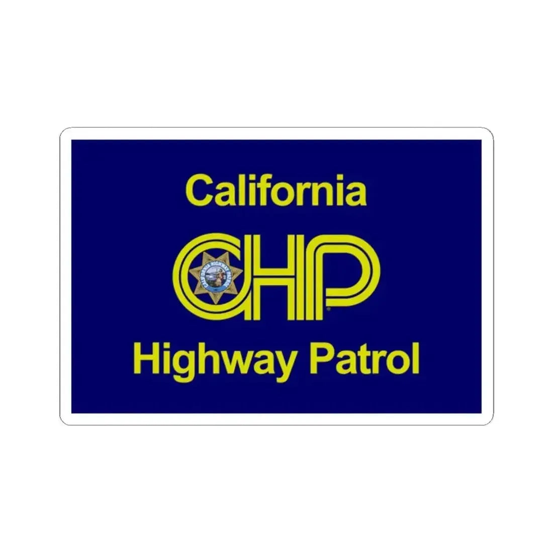 Flag of the California Highway Patrol (United States) STICKER Vinyl Kiss-Cut Decal 2 Inch White - The Sticker Space