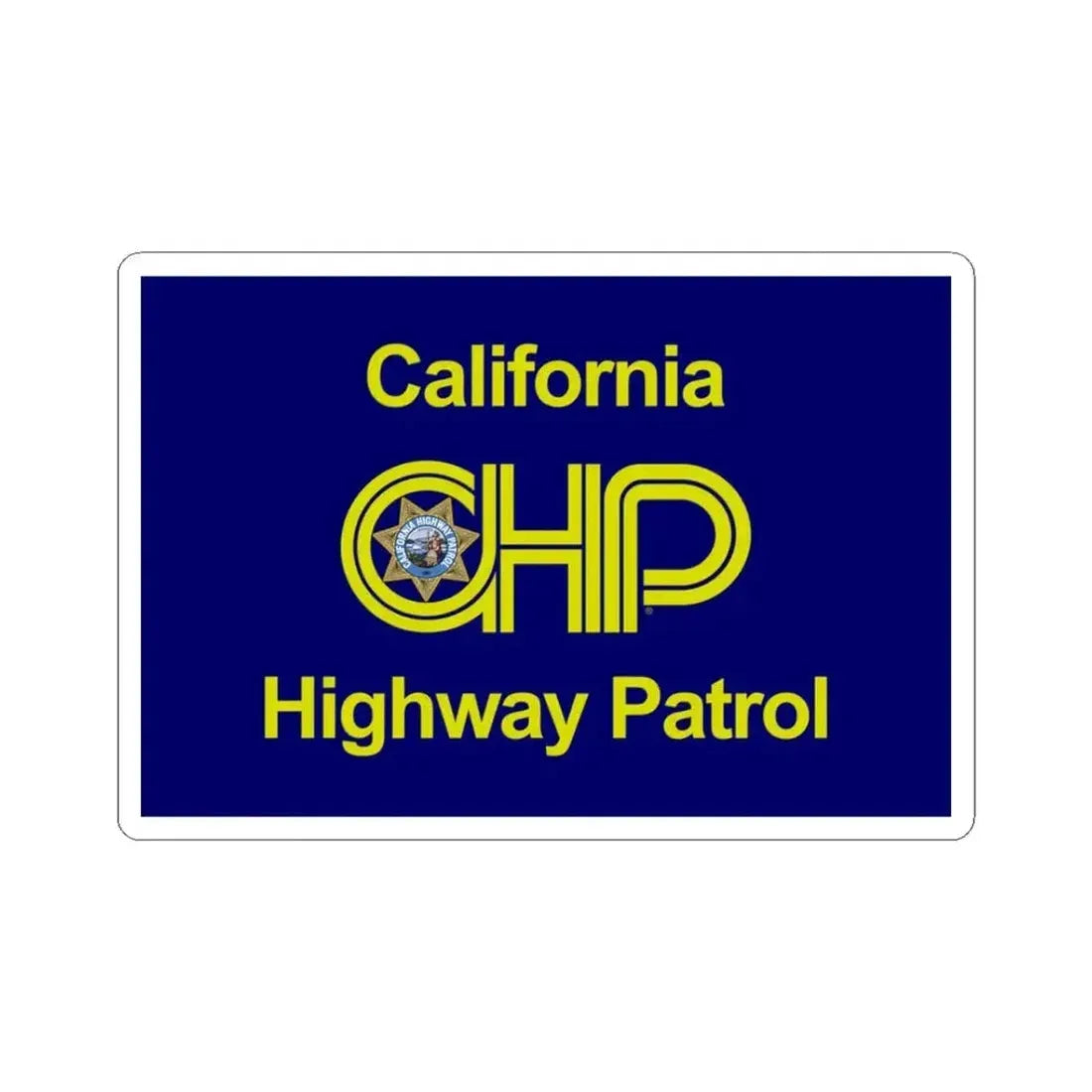 Flag of the California Highway Patrol (United States) STICKER Vinyl Kiss-Cut Decal 3 Inch White - The Sticker Space