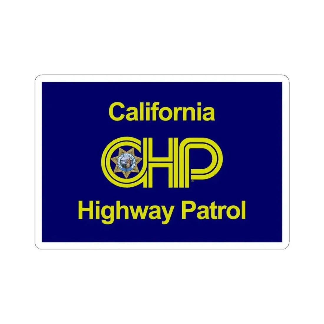 Flag of the California Highway Patrol (United States) STICKER Vinyl Kiss-Cut Decal 4 Inch White - The Sticker Space