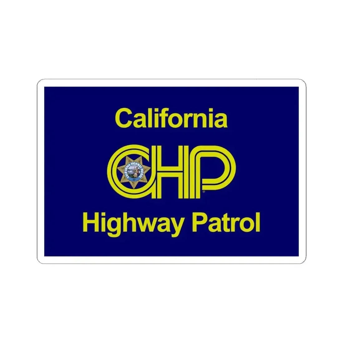 Flag of the California Highway Patrol (United States) STICKER Vinyl Kiss-Cut Decal 6 Inch White - The Sticker Space