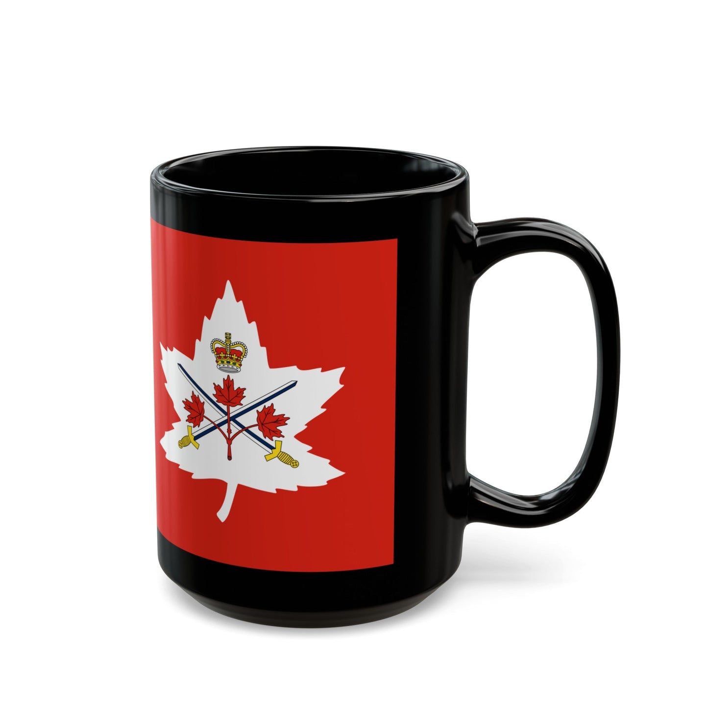 Flag of the Canadian Army - Black Coffee Mug-The Sticker Space