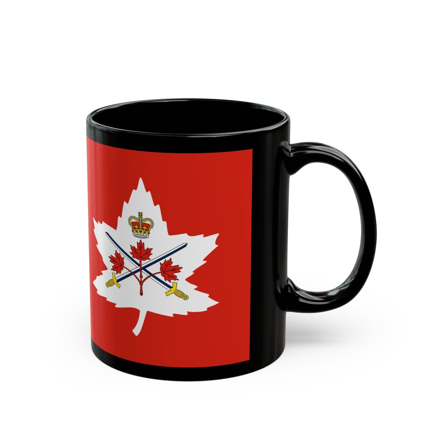 Flag of the Canadian Army - Black Coffee Mug-The Sticker Space