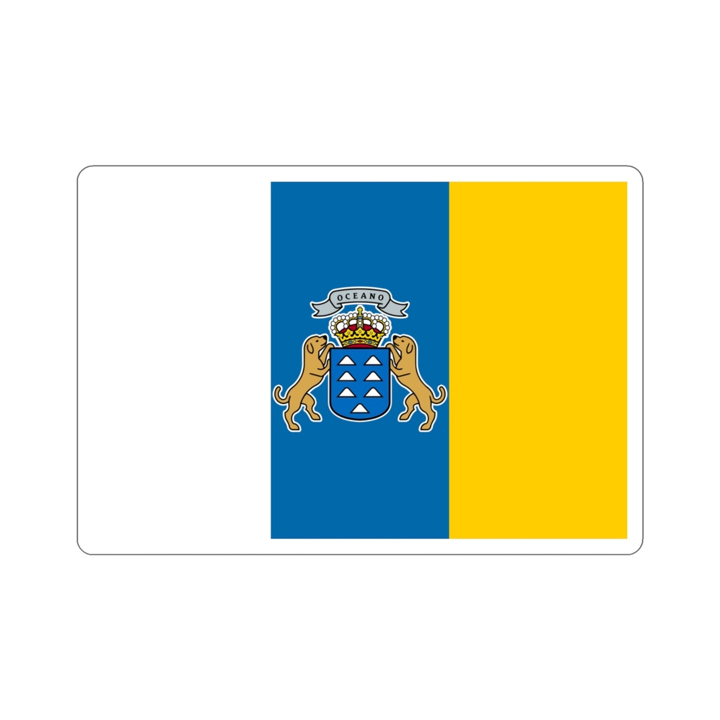 Flag of the Canary Islands Spain STICKER Vinyl Die-Cut Decal-3 Inch-The Sticker Space