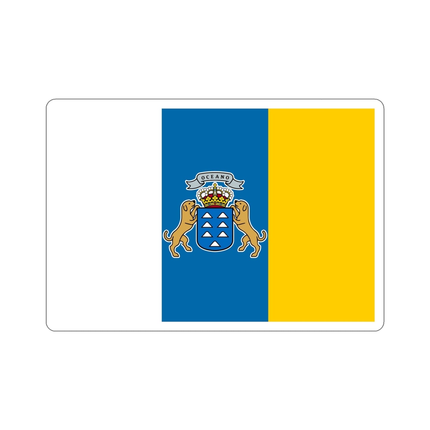 Flag of the Canary Islands Spain STICKER Vinyl Die-Cut Decal-4 Inch-The Sticker Space