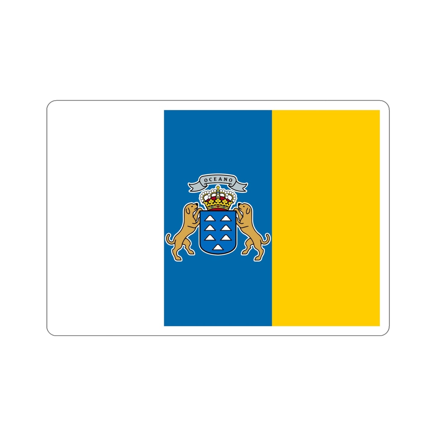 Flag of the Canary Islands Spain STICKER Vinyl Die-Cut Decal-5 Inch-The Sticker Space