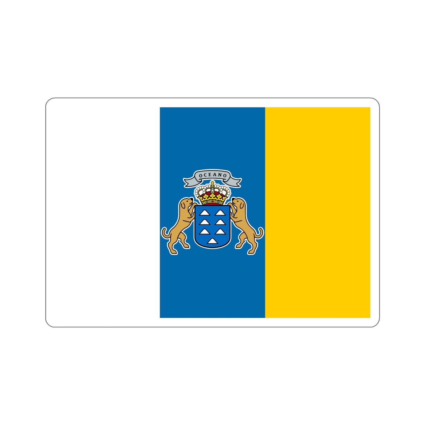 Flag of the Canary Islands Spain STICKER Vinyl Die-Cut Decal-6 Inch-The Sticker Space