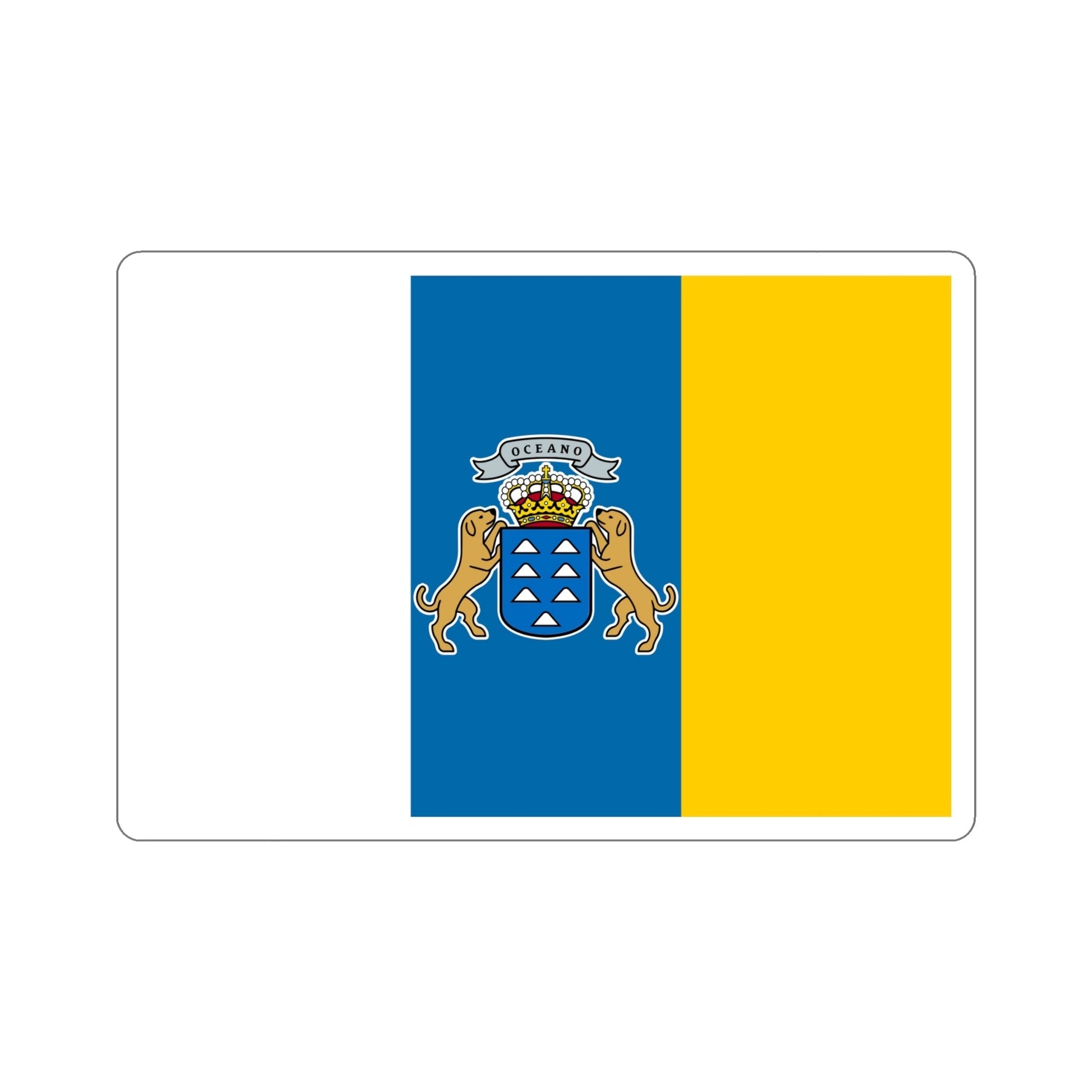 Flag of the Canary Islands Spain STICKER Vinyl Die-Cut Decal-6 Inch-The Sticker Space