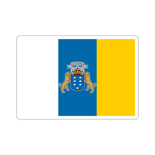 Flag of the Canary Islands Spain STICKER Vinyl Die-Cut Decal-6 Inch-The Sticker Space