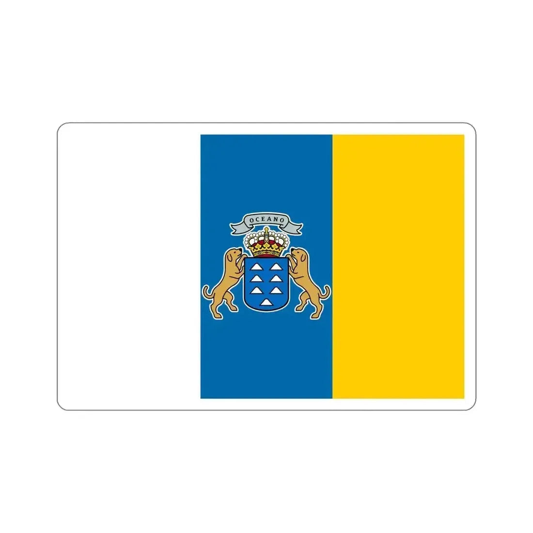 Flag of the Canary Islands Spain STICKER Vinyl Die-Cut Decal 6 Inch - The Sticker Space