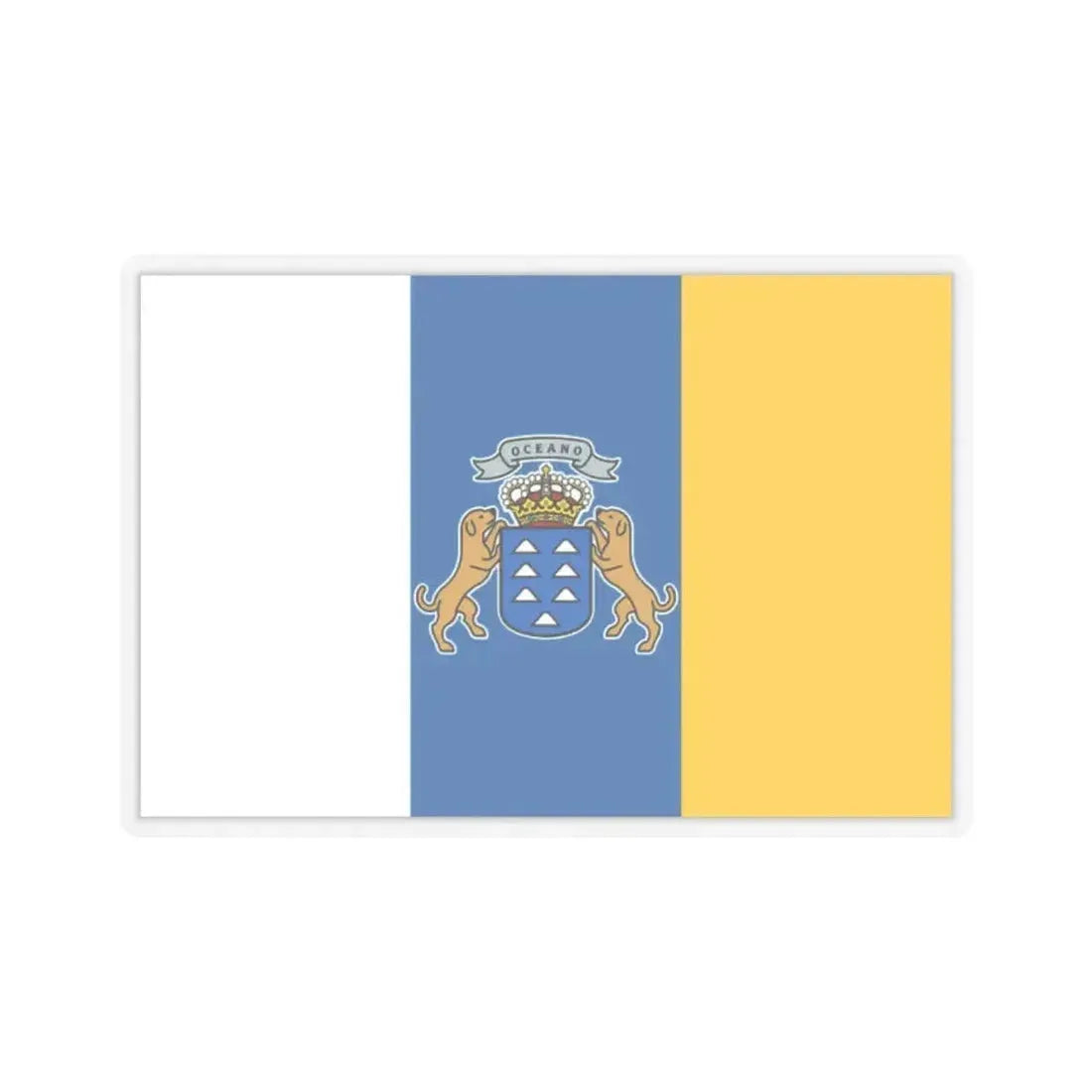 Flag of the Canary Islands Spain - STICKER Vinyl Kiss-Cut Decal 2 Inch Transparent - The Sticker Space