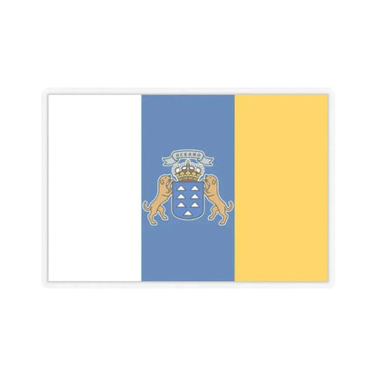Flag of the Canary Islands Spain - STICKER Vinyl Kiss-Cut Decal 2 Inch Transparent - The Sticker Space