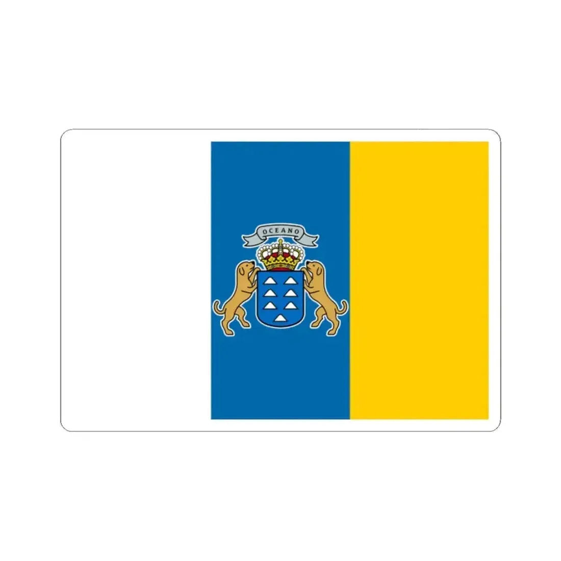 Flag of the Canary Islands Spain - STICKER Vinyl Kiss-Cut Decal 2 Inch White - The Sticker Space