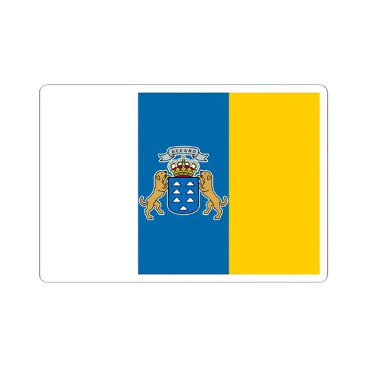Flag of the Canary Islands Spain - STICKER Vinyl Kiss-Cut Decal 2 Inch White - The Sticker Space